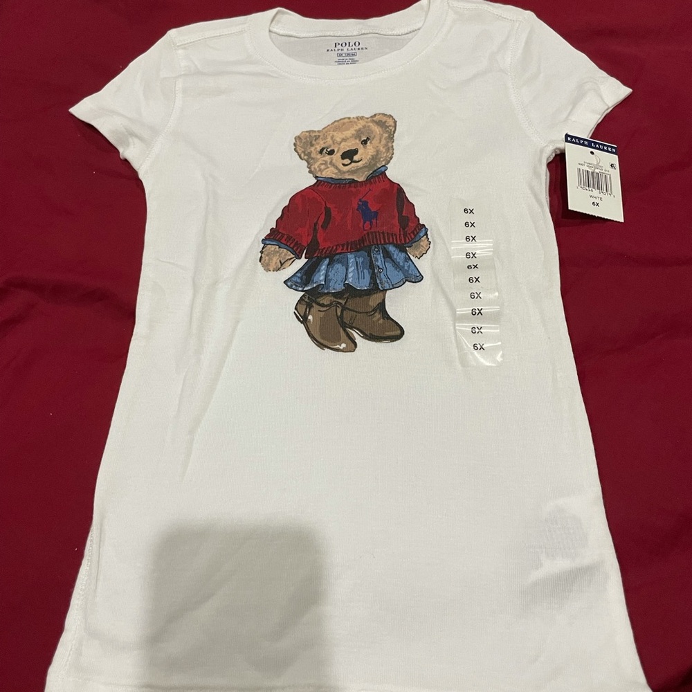 Girls Teddy Bear Polo T-shirt